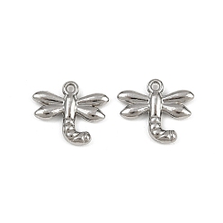 Нержавеющая Сталь Цвет 304 прелести нержавеющей стали, очарование стрекозы, анти-тускнение, цвет нержавеющей стали, 12x14x2 мм, отверстие : 1.2 мм