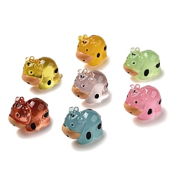 (52) Непрозрачная лаванда Полупрозрачный смоляной резной орнамент в виде коровы, молочный скот, разноцветные, 11x18.5x15.5 мм