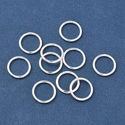 Серебро Латунные соединительные колечки, круглые кольца, без свинца и без кадмия, долговечный, стойки покрытие, серебряные, 14x2 мм, внутренний диаметр: 11 мм