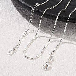Серебро Ожерелья из латунной шариковой цепи, долговечный, серебряные, 17.80 дюйм (45.2 см)
