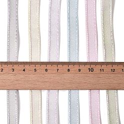 Couleur Mélangete Ensembles de rubans en polyester et nylon, pour la fabrication de nœuds papillon, emballage cadeau, couleur mixte, 3/8 pouces (9~11 mm), environ 5.00 yards (4.57m)/sac