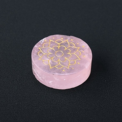 Lotus Pattern Натуральный розы украшения кварц дисплей, для домашнего офисного стола, плоско-круглые, 60 мм