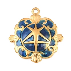 Цветок 304 подвески из нержавеющей стали, с эмалью, золотые, , 29.5x28x4 мм, отверстие : 2 мм