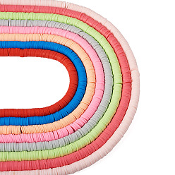 (52) Непрозрачная лаванда 8 нити 8 цвета плоские круглые бусины из полимерной глины ручной работы, диск хейши бусины для гавайских серег браслет ожерелья ювелирных изделий, разноцветные, 8x0.5~1 мм, отверстие : 2 мм, около 380~400 шт / нитка, 17.7 дюйм (44.96 см), 1 прядь / цвет
