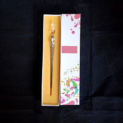 Черный Стеклянная ручка с серебряной фольгой для письма, чёрные, 184x6 мм