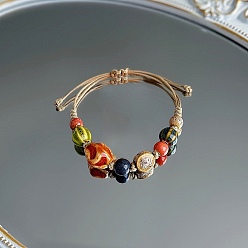 Разноцветный Фарфоровые бусины плетеные браслеты из бисера для женщин, разнообразные, красочный, 4~9-7/8 дюйм (10~25 см)