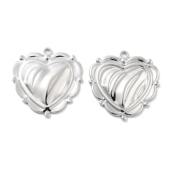 Платина Латунные подвески на день святого валентина, без кадмия, без никеля и без свинца, сердце, платина, 30x29x2.5 мм, отверстие : 2.5 мм