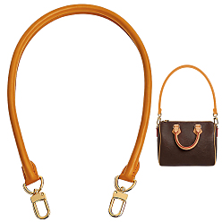 Peru Leather Bag Straps, Webbing Bag Straps, with Metal Clasps, Purse Making Accessories, Light Gold, Peru, 720x10mm