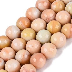 Peachpuff Stränge aus Imitations-Glasperlen, Runde, peachpuff, 7.5~8.5 mm, Bohrung: 0.7~0.8 mm, ca. 42~54 Stk. / Strang, 11.81~15.55 Zoll (30~39.5 cm)