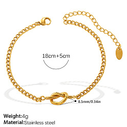 Twist 304 Браслеты из нержавеющей стали, браслеты из цепочек панцирного плетения для женщин, твист, 7.09 дюйм (18 см)