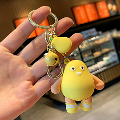 Pear Пвх пластиковый брелок, с кольцами для ключей из сплава и поворотными застежками-лобстерами, фрукты, груша, груша брелок: 11.5см