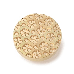 Цветок Позолоченная круглая восковая печать латунная головка штампа, для сургучной печати, цветок, 25.5x14 мм, отверстие : 7 мм