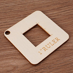 Античный Белый Деревянные швейные линейки, квадратный, старинный белый, 63x63 мм