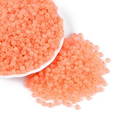 Коралловый 6/0 прозрачный внутри цветной стеклянный бисер, рондель, круглое отверстие, коралл, 4x3 мм, отверстие : 1.2~1.5 мм, Около 6080 шт / фунт