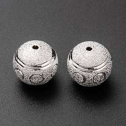 Посеребрённый Латунные бусины, долговечный, круглые, 925 серебро покрытием, 16 мм, отверстие : 2 мм