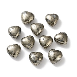 Смешанные камни Натуральные пальмовые камни в форме сердца из пирита и кварца, Подарок для медитации на баланс энергии Рейки, 20.5x20~20.5x12~13 мм