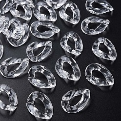 Прозрачный Прозрачные акриловые связывая кольца, разъемы для быстрой связи, для изготовления кабельных цепей, витых овальных, прозрачные, 23.5x16.5x4.5 мм, внутренний диаметр: 6.5x13 мм, Около 666 шт / 500 г