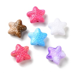 (52) Непрозрачная лаванда Двухцветные непрозрачные акриловые бусины, морская звезда, разноцветные, 19.5x21.5x10 мм, отверстие : 3 мм, Около 265 шт / 500 г