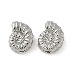 Shell Shape 304 из нержавеющей стали бусы, анти-тускнение, диван, 9.5x7.5x4 мм, отверстие : 1.4 мм