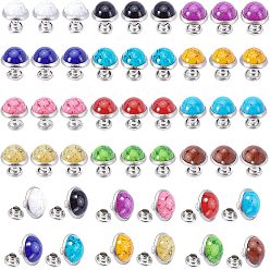 (52) Непрозрачная лаванда Бирюзовые заклепки, с результатами из нержавеющей стали и алюминия, для кошелька, , ботинки, украшение кожаных ремесел, платина, разноцветные, 10 мм, 12 цвета, 10 комплектов / цвет, 120sets / мешок