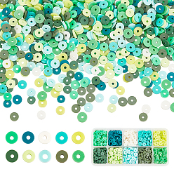 (52) Непрозрачная лаванда Бусины из полимерной глины , Диск / плоские круглые, Heishi бусы, разноцветные, 6x1 мм, отверстие : 2 мм, 10 цветов, 250 шт / цвет, 2500 шт