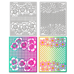 Цветок Углеродистая сталь разрезает трафареты, Шаблон для изготовления бумажных карточек с декоративным тиснением для скрапбукинга своими руками, художественный промысел, цветок, 129x102x0.8 мм, 2 шт / комплект