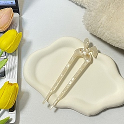 Бледно-Золотистый Вилки для волос с уксусной кислотой кролика, аксессуары для волос для женщин и девочек, бледно золотарник, 100 мм