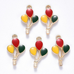 (123L) Белый крем непрозрачный блеск Подвески из эмали и сплава,  баллон, золотой свет, огнеупорный кирпич, 23.5x13x2 мм, отверстие : 1.6 мм