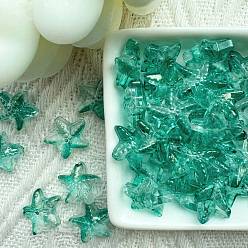 Зеленый Бусины лэмпворк , морская звезда, зелёные, 14 мм