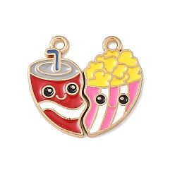 Разноцветный 2 шт. Подвески из сплава эмали, кола и попкорн, красочный, 23x25x1.5 мм, отверстие : 1.8 мм