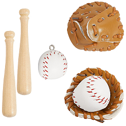 (52) Непрозрачная лаванда Бейсбольные перчатки из искусственной кожи, бейсбольные биты, деревянные бейсбольные биты, разноцветные, 2 мм