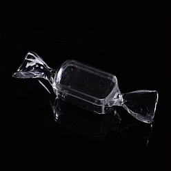 Clear Transparent Plastic Bead Storage Containers, Candy, Clear, 8.2x2.15x2.35cm