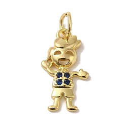 Полуночно-синий Стойка металлическая латунная микропрофилированная кубическая циркония подвески, без кадмия и без свинца, долговечный, реальный 18 k позолоченный, темно-синий, 17x9.5x2 мм, отверстие : 3 мм