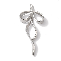 Платина Стойки обшивки латунные подвески, с целью перехода в кольце, долговечный, без свинца и без кадмия, бантом, платина, 41.5x20.5x5.5 мм, отверстие : 3 мм