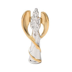 Золотой & Цвет Нержавеющей Стали 304 подвески из нержавеющей стали, ангельское очарование, ионное покрытие (ip), золотые и нержавеющая сталь цвет, 37x18x8 мм, отверстие : 6x3 мм