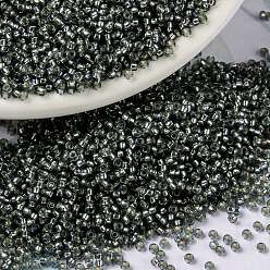 (RR21) Silverlined Gray MIYUKI Round Rocailles Beads, Japanese Seed Beads, 15/0, (RR21) Silverlined Gray, 1.5mm, Hole: 0.7mm, about 250000pcs/pound