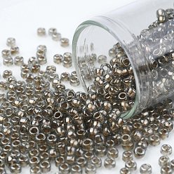 (993) Gilt Lined Black Diamond Toho runde Rocailles, japanische Rocailles, (993) vergoldeter schwarzer Diamant, 8/0, 3 mm, Bohrung: 1 mm, über 222pcs / Flasche, 10 g / Flasche