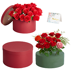 (52) Непрозрачная лаванда 1 ПК плоские круглые картонные бумажные подарочные коробки, с 1поликарбонатом, плоской круглой цветочной пенкой и 1поликарбонатом, поздравительной открыткой, цветочная композиция своими руками, разноцветные, 23.4x12.5 см