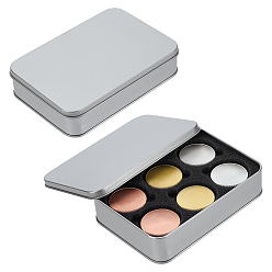 Платина Железные витрины для памятных монет, ящик для хранения монет, прямоугольные, платина, 161x112x36.5 мм, внутренний диаметр: 153.5x104.5 мм