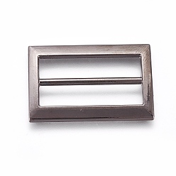 Bronze Boucles d'alliage, rectangle, gris anthracite, 30.5x20.5x2mm, Trou: 5.5x25mm