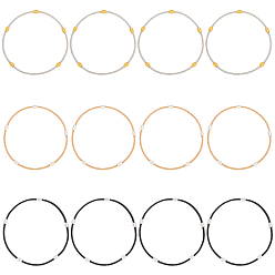 (52) Непрозрачная лаванда 12 нити 3 цвета весенние браслеты, стальная французская проволока каркасная проволока, для штабелируемого ношения, разноцветные, 0.2 см, внутренний диаметр: 2-1/4 дюйм (5.85 см), 4 пряди / цвет