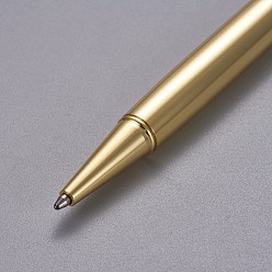 Gold Creative Empty Tube Ballpoint Pens, with Black Ink Pen Refill Inside, for DIY Glitter Epoxy Resin Crystal Ballpoint Pen Herbarium Pen Making, Light Gold, Gold, 140x10mm