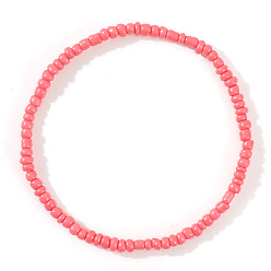 Бледно-Розовый Богемный цветной эластичный браслет из бисера для женщин и девочек