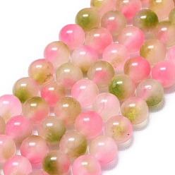 Разноцветный Натуральный Malaysia нефритовые бусы пряди, окрашенная и подогревом, круглые, красочный, 11.5~12.5 мм, отверстие : 1.2 мм, около 35 шт / нитка, 14.96 дюйм (38 см)