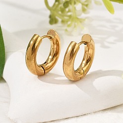 Настоящее золото 18K Серьги из 304 нержавеющей стали, ионное покрытие (ip), реальный 18 k позолоченный, 18x4 мм