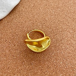 Золотой Нестандартные латунные кольца на палец для женщин, овальные, золотые, внутренний диаметр: 15~20 мм