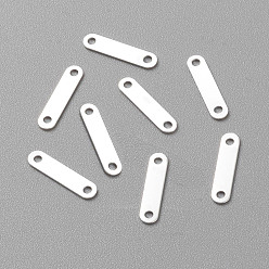 Посеребрённый Вкладки цепи латуни, разъемы удлинителя цепи, долговечный, 925 серебро покрытием, 13.5x3x0.5 мм, отверстие : 1.2 мм