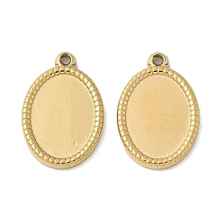 Настоящее золото 18K 304 Настройки кабошон из нержавеющей стали кулон, овальные, ионное покрытие (ip), реальный 18 k позолоченный, лоток : 10.5x14 мм, 20x13x2 мм, отверстие : 1.6 мм