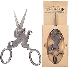 Gray Stainless Steel Sewing Scissors, Unicorn, for Embroidery, Sewing, Craft, Art Work & Everyday Use, Gray, 115x46.5x6.5mm