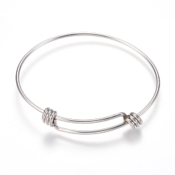 Color de Acero Inoxidable Brazalete expansible de acero inoxidable ajustable y resistente al deslustre., color acero inoxidable, 304 pulgada x 2-1/4 pulgada (2-1/2 mm), 56x64 mm